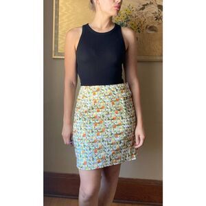 6 Etcetera Funky Miami Bright City Skyline Mini Skirt